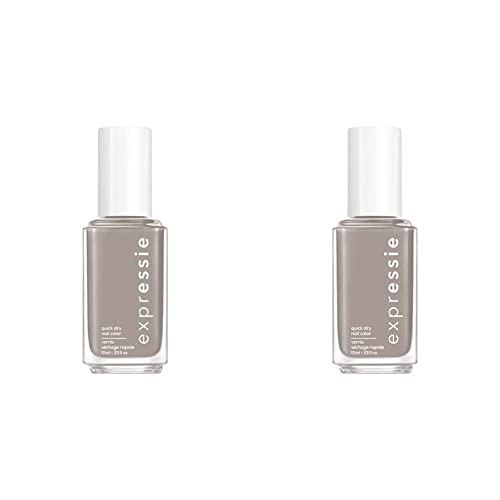 Essie expressie, Quick-Dry Nail Polish, 8-Free Vegan, Soft Gray, Binge-Worthy, 0.33 fl oz (Pack of 2)