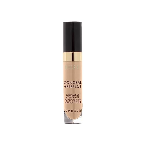 Milani Conceal + Perfect Longwear Concealer - Medium Beige (0.17 Fl. Oz.) Vegan, Cruelty-Free Liquid Concealer - Cover Dark Circles, Blemishes & Skin Imperfections for Long-Lasting Wear