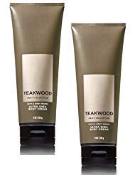 Bath and Body Works 2 Pack Men's Collection Ultra Shea Body Cream TEAKWOOD. 8 Oz