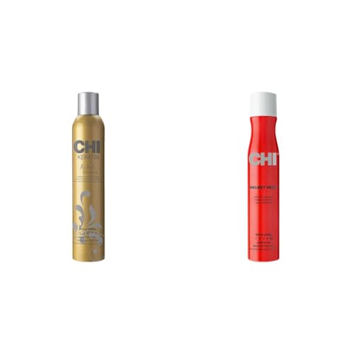 CHI Keratin Flex Finish Hair Spray, 10 oz & Helmet Head Extra Firm Hairspray, 10 oz