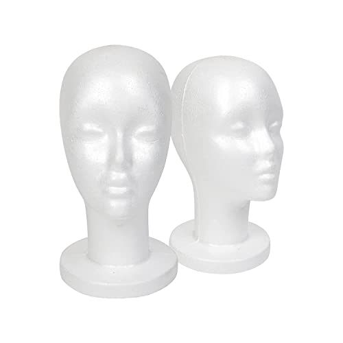 STUDIO LIMITED 11.4 INCH (1 PACK) (NEW) Model Styrofoam Mannequin Head, White Foam Wig, Arts, Craft, DIYs Head Display Hats and Hairpieces, Mask - for Home, Salon and Travel