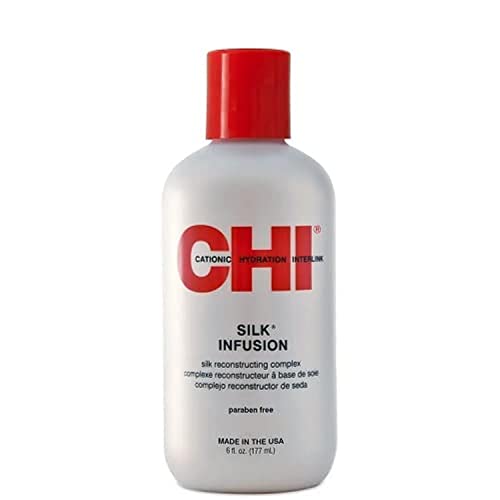 CHI Original Ceramic Hair Straightening Flat Iron |Professional Salon Model Hair Straightener & 44 Iron Guard Thermal Protection Spray, Clear, 8 Fl Oz & Infra Silk Infusion, 6 Fl Oz