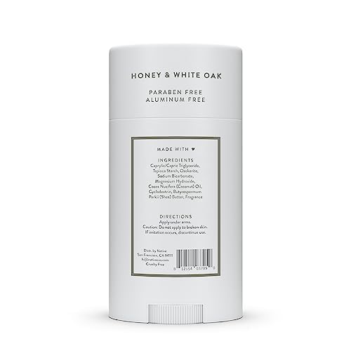 Native Deodorant Contains Naturally Derived Ingredients, 72 Hour Odor Control | Deodorant for Women and Men, Aluminum Free with Baking Soda, Coconut Oil and Shea Butter | Honey & White Oak