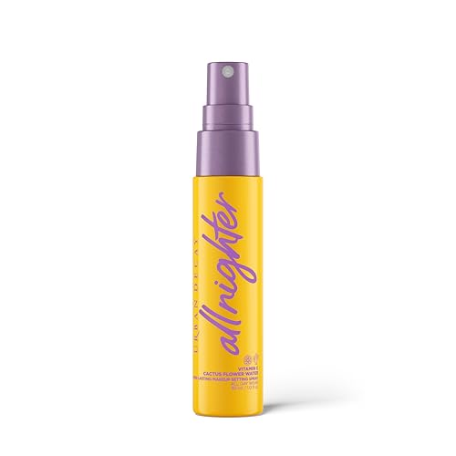 Urban Decay All Nighter Vitamin C Hydrating Makeup Setting Spray for Face (Travel Size), Transfer-Resistant, Waterproof, 16 HR Wear, Vitamin C & Cactus Flower Water, Illuminated Finish - 4 fl oz