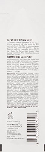 Clean Luxury Travel Shampoo by GLOSS MODERNE - 5 Pack - Hair Treatment for Damaged and Dry Hair with Notes of Mediterranean Almond and Coconut Accented with Cognac - For Soft and Shiny Hair