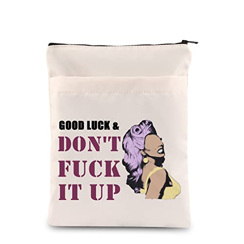 RP Fan GiftDrag Race Cosmetic Bag Good Luck & Don't Fck It up Makeup Zipper Pouch for Drag Queen Fans (Book sleeve)