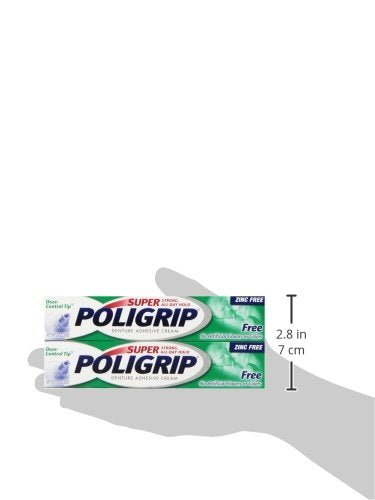 Super Poligrip Additive Free - Zinc Free Denture and Partials Adhesive Cream - 2.4oz