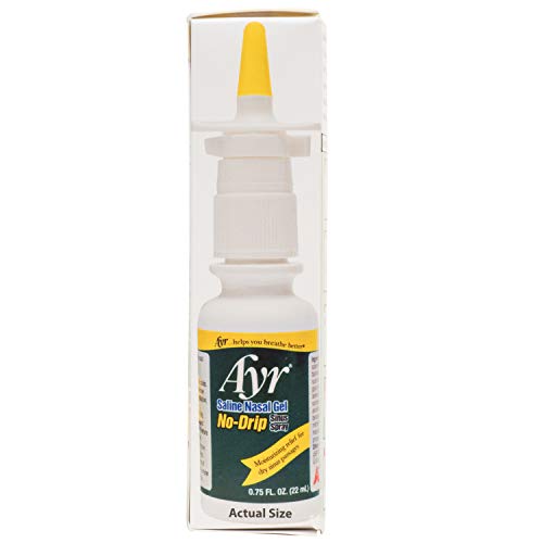 Ayr Saline Nasal Gel No-drip Sinus Spray With Soothing Aloe Vera, 0.75 Fl Oz Spray Bottle, (Pack of 1)