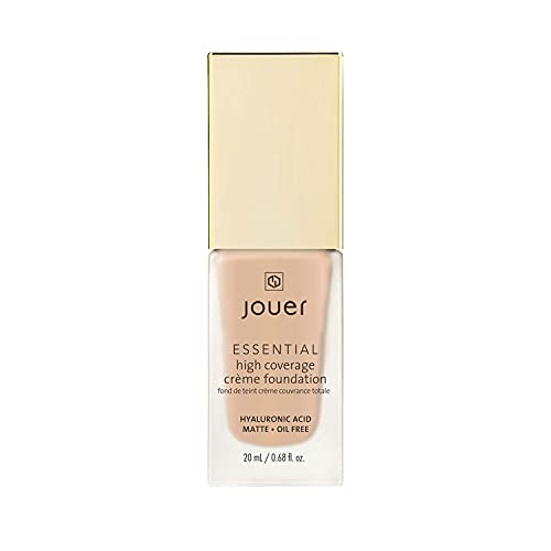 Jouer Essential High Coverage Crème Foundation - Available in 50 Shades for All Skin Tones - Healthy Ingredients - Paraben, Gluten & Cruelty Free - Vegan Friendly