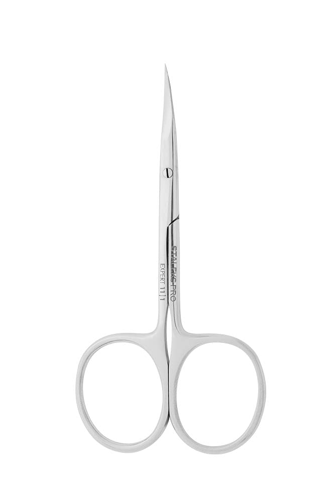 Staleks Professional Cuticle Curved Left Hand Scissors Stainless Steel Manicure Pedicure Care Tools Nail Beard Eyebrow Eyelash Trimming PRO EXPERT 11 TYPE 1 (18 мм) (SE-11/1)