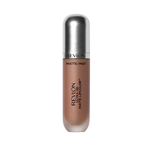 Revlon Ultra HD Matte Lipcolor, Velvety Lightweight Matte Liquid Lipstick in Nude / Brown, Seduction (630), 0.2 oz