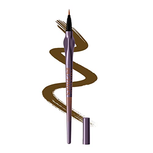 URBAN DECAY 24/7 Inks Liquid Eyeliner Pen (Whiskey - Matte Dark Brown, Brush Tip Eye Liner), Water-Resistant, Smudge-Resistant, Vibrant Colored Liner, Ergonomic Precision Grip, Vegan - 0.01 fl oz