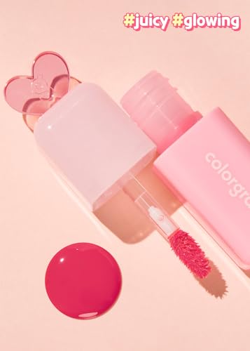 COLORGRAM Juicy Drop Tint 08 Berry Pink | Juicy Lip Gloss, Glowing Lip Stain with Fruity Colors, Buildable & Blendable, Highly Pigmented