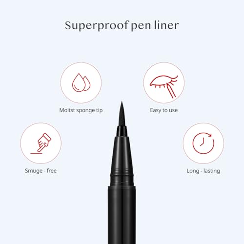 CLIO Waterproof Pen Liquid Eye Liner, Precision Tip, Long Lasting, Smudge-Resistant, High-Intensity Color (Brown, Pack of 1)