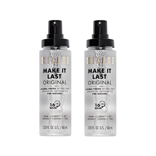 Milani Make It Last Original - Natural Finish Setting SPray - 3-in-1 Setting Spray and Primer- Prime + Correct + Set - Makeup Finishing Spray and Primer - Long Lasting Makeup Primer and Spray - 2 Pack