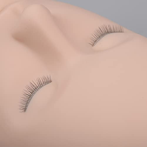 Practice Lash Mannequin Head Flat Head Doll Head Manakin Eyelids for Lash Practice Eyelash Mannequin Doll Face Head Practice Facial Mannequin (White color)