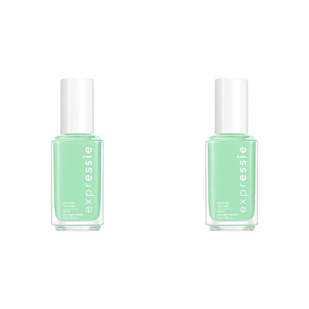 essie expressie, Quick-Dry Nail Polish, 8-Free Vegan, Mint Green, Express To Impress, 0.33 fl oz (Pack of 2)