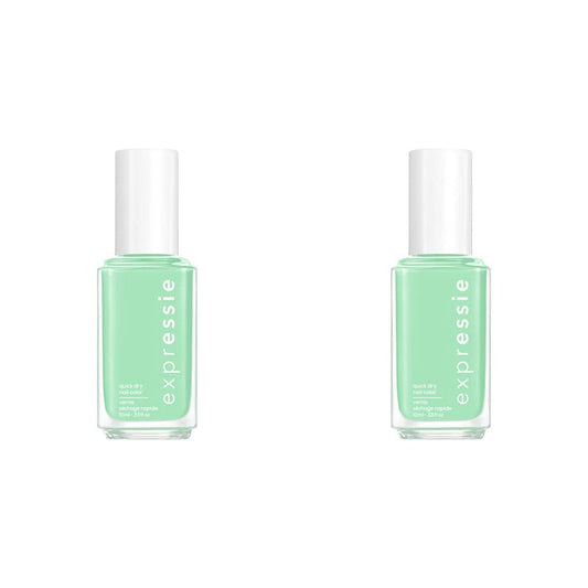 essie expressie, Quick-Dry Nail Polish, 8-Free Vegan, Mint Green, Express To Impress, 0.33 fl oz (Pack of 2)