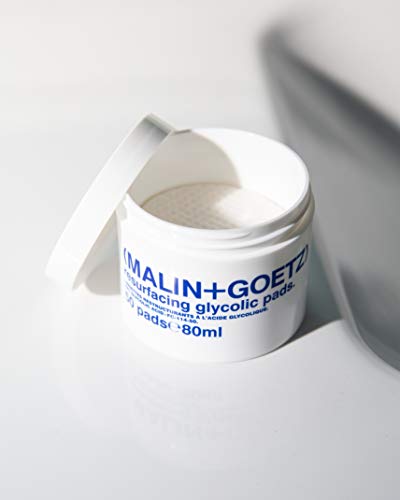 Malin + Goetz Resurfacing Glycolic Pads, 50 Pads— Glycolic Acid Facial Exfoliant Pads, Daily Cleansing Pads to Smooth Lines, All Skin Types, Vegan & Cruelty Free