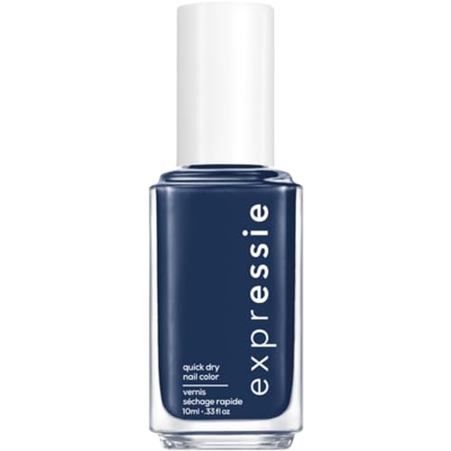 Essie expressie, Quick-Dry Nail Polish, 8-Free Vegan, Navy Blue, Left On Shred, 0.33 fl oz