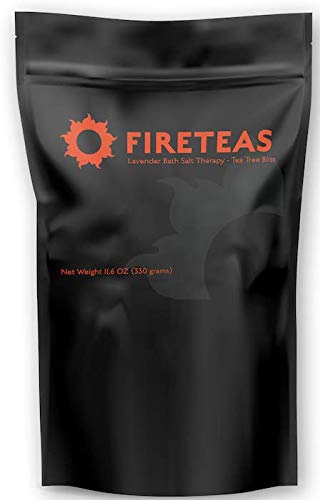 FIRETEAS - Relaxing Lavender Bath Tea - Epsom Salt, Himalayan Salt, & Essential Oils of Eucalyptus, Lavender & Tea Tree - Therapeutic - Smooth Feeling. Made in The USA.