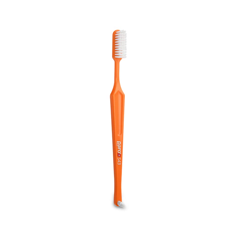 Paro S43 Toothbrush | Compact Brush Head with Soft Bristles | Exchangeable Inter Space F | 4 Rows, 43 Tufts 12 Pack