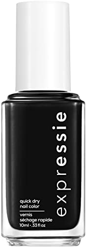 Essie expressie, Quick-Dry Nail Polish, 8-Free Vegan, True Black, Now Or Never, 0.33 fl oz (Pack of 2)