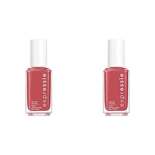 essie expressie, Quick-Dry Nail Polish, 8-Free Vegan, Nude Pink, Party Mix & Match, 0.33 fl oz (Pack of 2)