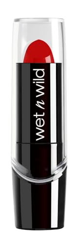 wet n wild Silk Finish Lipstick, Hydrating Rich Buildable Lip Color, Formulated with Vitamins A,E, & Macadamia for Ultimate Hydration, Cruelty-Free & Vegan - Hot Red