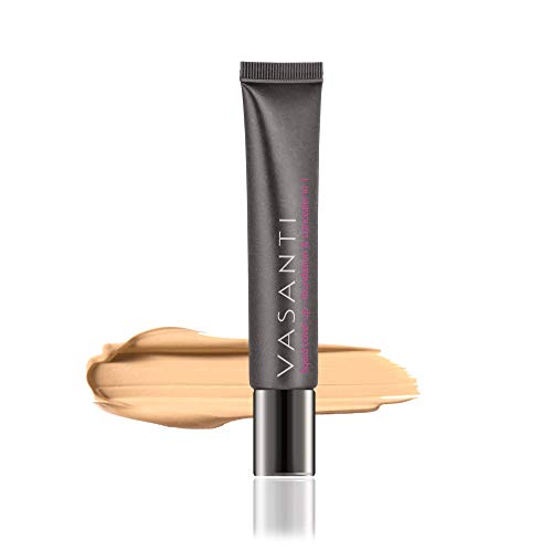 VASANTI Oil-Free Foundation & Concealer in 1 - Liquid Cover-Up (V4) - Full Matte Coverage Long Lasting Paraben-Free Vegan Friendly Makeup