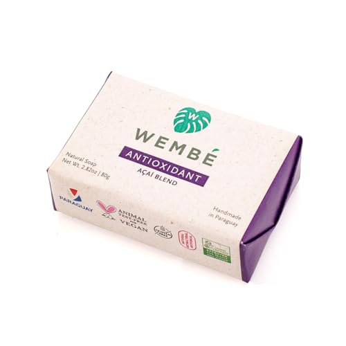 Wembé Soap Bar Handmade in Paraguay + Natural Essential Oils & Fruits - Black Clay Face Scrub (5.6oz)