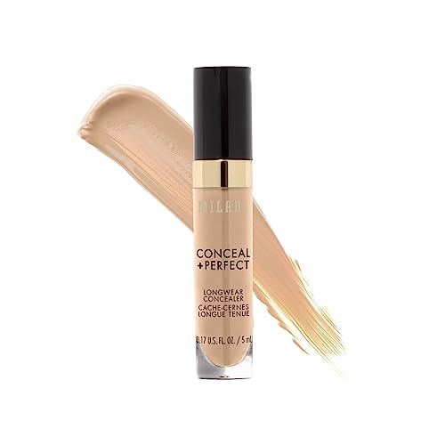 Milani Conceal + Perfect Longwear Concealer - Medium Beige (0.17 Fl. Oz.) Vegan, Cruelty-Free Liquid Concealer - Cover Dark Circles, Blemishes & Skin Imperfections for Long-Lasting Wear