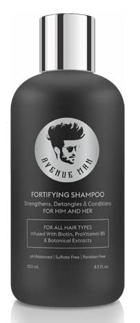 Avenue Man Fortifying Shampoo (8.5 oz) - Hair Products for Him and Her - Natural Cleanser with Herbal Extracts - Clarifying Hair Care - Paraben-Free Shampoo - Made in the USA