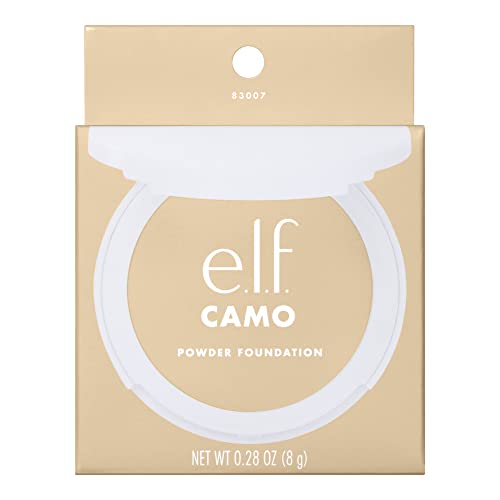 e.l.f. Camo Powder Foundation, Lightweight, Primer-Infused Buildable & Long-Lasting Medium-to-Full Coverage Foundation, Fair 150 C