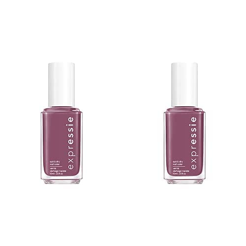 essie expressie Quick-Dry Vegan Nail Polish, Get A Mauve On, Smokey Purple, 0.33 Ounce (Pack of 2)