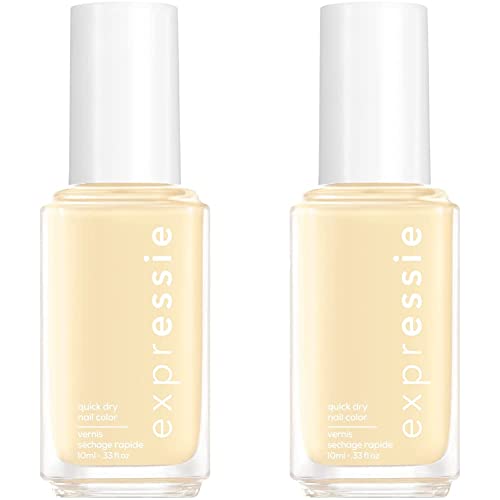 essie expressie Quick-Dry Vegan Nail Polish, Busy Beeline, Soft Buttery Yellow, 0.33 Ounce (Pack of 2)