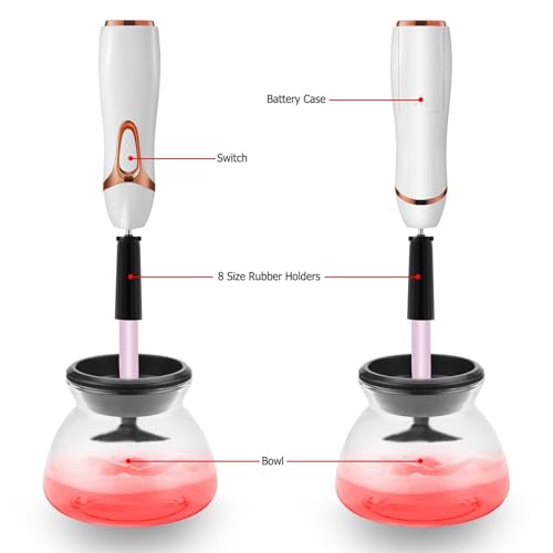 Crmanedy Makeup Brush Cleaner Machine，Travel Portable Electric makeup brush cleaner machine，Cosmetic Makeup Brush Cleaner For All Size Makeup Brush，Gift Kit for girls and womens