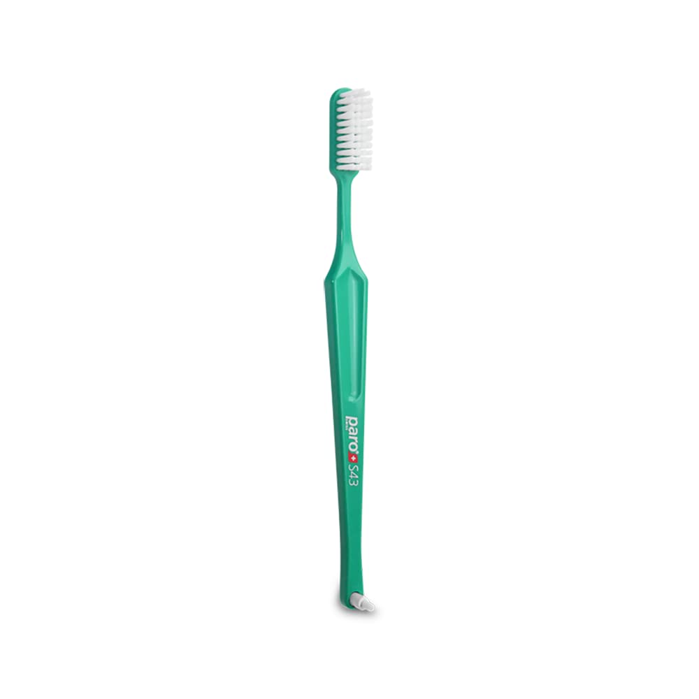 Paro S43 Toothbrush | Compact Brush Head with Soft Bristles | Exchangeable Inter Space F | 4 Rows, 43 Tufts 12 Pack