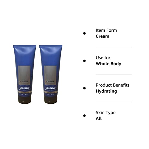 Bath & Body Works Ocean 2 Pack Men's Collection Ultimate Hydration Ultra Shea Body Cream 8 Oz (Ocean)