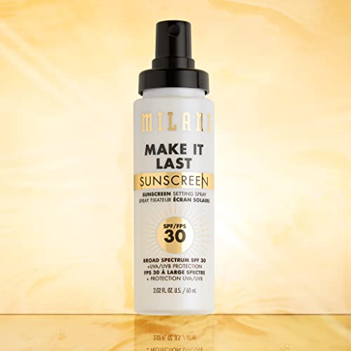 Milani Make It Last Sunscreen - Sunscreen Setting Spray with SPF 30 - Makeup Primer and Setting Spray with SPF30 Sunscreen, Long Lasting Makeup Finishing Spray - 2 Pack