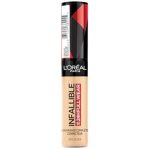 L'Oreal Paris Makeup Infallible Full Wear Waterproof Matte Concealer, Full Coverage, Vanilla, 0.33 fl. oz.