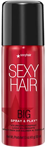 SexyHair Big Spray & Play Volumizing Hairspray Travel Size, 1.5 Oz | Hold and Shine | Up to 72 Hour Humidity Resistance | All Hair Types