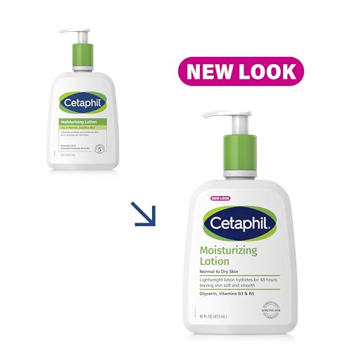 Cetaphil Face & Body Moisturizer, Hydrating Moisturizing Lotion for All Skin Types, Suitable for Sensitive Skin, NEW 4 oz Pack of 3, Fragrance Free, Hypoallergenic, Non-Comedogenic