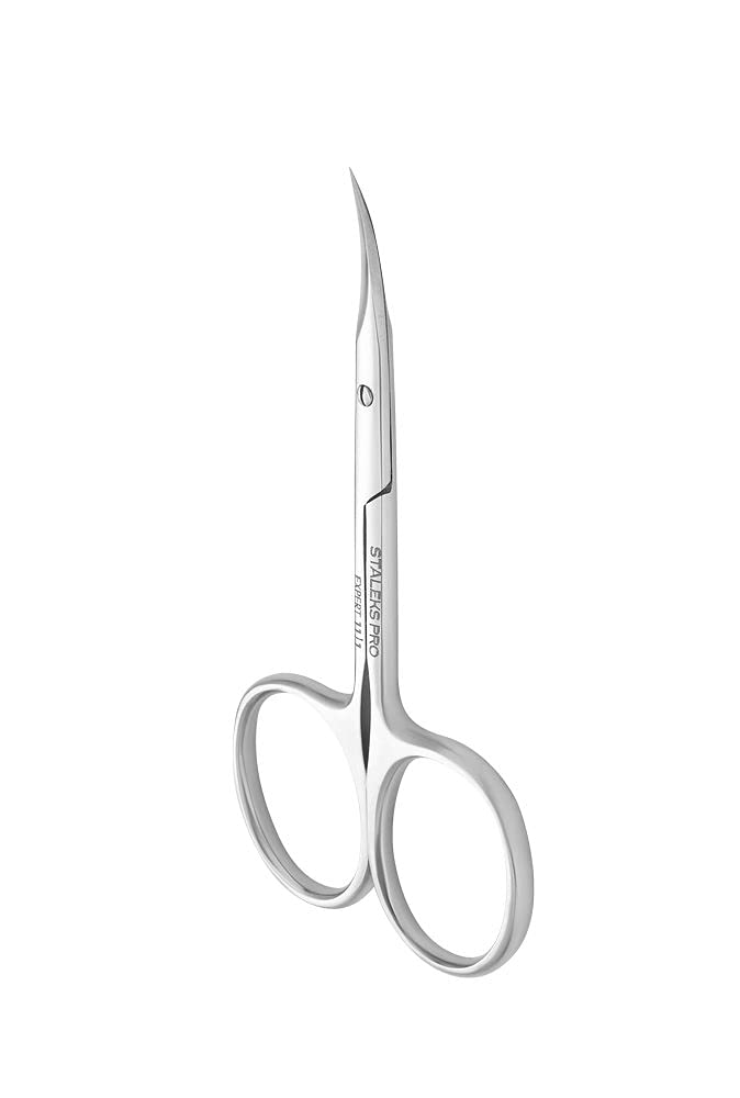 Staleks Professional Cuticle Curved Left Hand Scissors Stainless Steel Manicure Pedicure Care Tools Nail Beard Eyebrow Eyelash Trimming PRO EXPERT 11 TYPE 1 (18 мм) (SE-11/1)