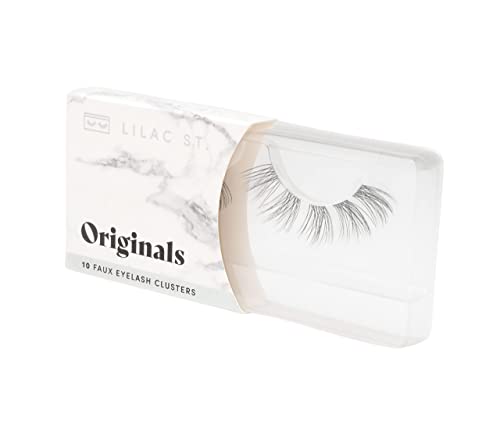 Lilac St - Originals Natural Faux Eyelash Clusters (10mm) - Soft, Natural Look - DIY Lash Extension Wisps - Lightweight & Lifelike - Lasts 10 Days - Cruelty Free, Vegan, Women Founded - 10 Lashes