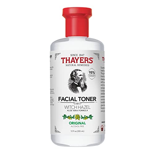 THAYERS Alcohol-Free, Hydrating Original Witch Hazel Facial Toner with Aloe Vera Formula, Vegan, Dermatologist Tested and Recommended, 12 Oz