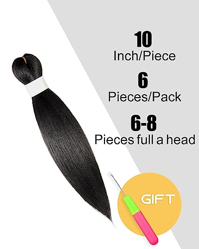 KAVSORAPI Braiding Hair 36 Inch Pre Stretched Hair Color 1 Long Straight Crochet Braids Yaki Synthetic Hair 3 Packs (1#/JetBlack)