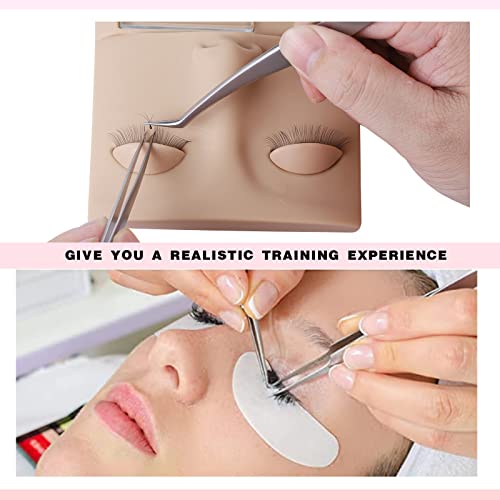 Embagol 3 IN Lash Practice Kit For Beginners, Professional Lash Mannequin Head With Replacement Eyelids For Eyelash Extension Makeup Training Practice Beginner Friendly Soft Silicone Lash Accessories