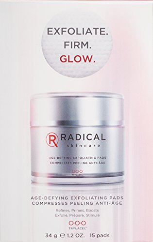 Radical Skincare Age Defying Exfoliating Pads Removes Dead Skin, Evens and Brightens Skin Tone for Radiant Glow | For All Skin Types Including Sensitive Skin | Paraben & Cruelty Free (15 Pads)