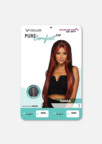 Vivica A. Fox SABRA, SYNTHETIC HAIR, Pure Comfort Cap Wig, Color FH33/350, Front Highlight Color. Dark Auburn (#33) Base & Orange Blonde (#350) Highlight